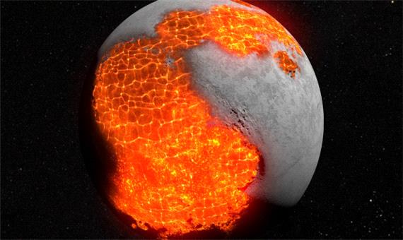 سطح کره ماه برای حدود 200 میلیون سال پوشیده از اقیانوس ماگما بوده است